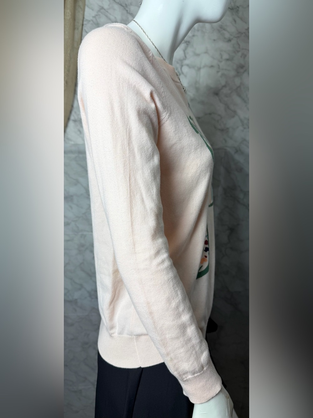 Boden Tiger Soft Brush Pink Peach Crewneck Sweater Whimsical Artsy 100% Cotton S - Picture 9 of 15